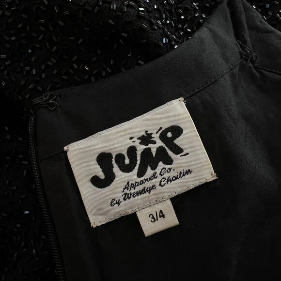 90s Vintage Jump Black Sparkly Beaded Gown Size Small - Picture 4 of 7